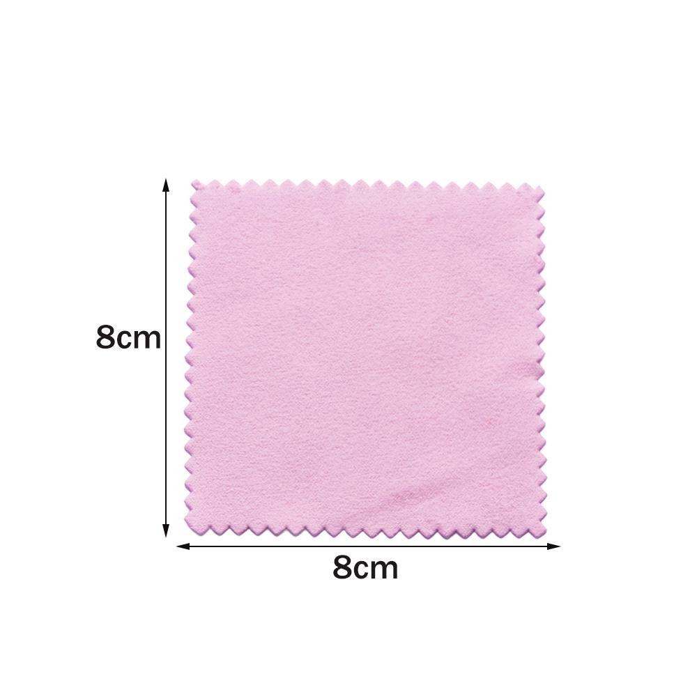 50pcs Jewelry Polishing Cleaning Cloths for Sterling Silver Gold Platinum Watch Non Toxic Tarnish Remover Keeps Jewelry Shiny Pink 8x8cm