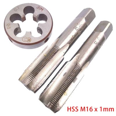 HSS M16 x 1mm Κωνικός & Μεσαίος Κόφτης & M16 x 1mm Μήτρα Μετρικό Σπείρωμα Δεξιόστροφο