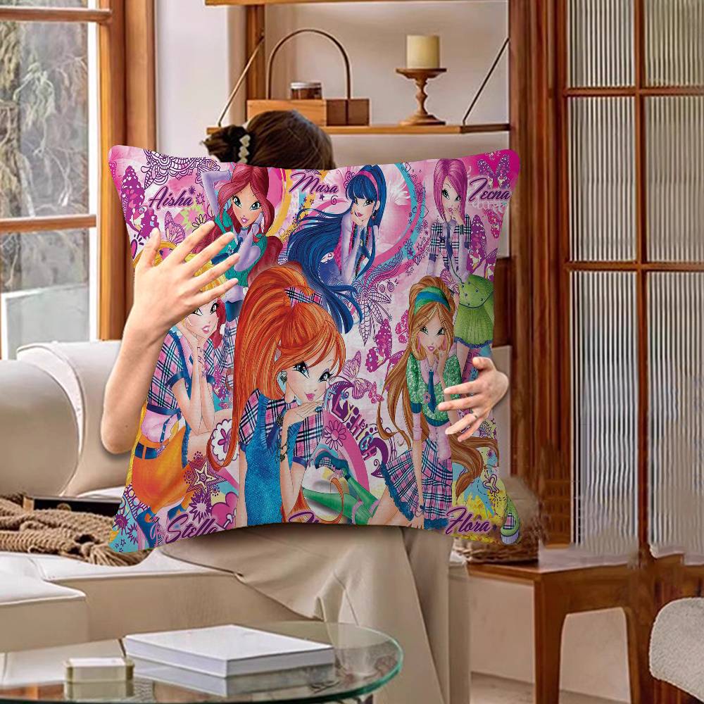 

Милый-W-Winxed-Мультяшный Чехол для Подушки Дизайн Чехла для Подушки Декор Праздничный Декораци 30cmx30cm