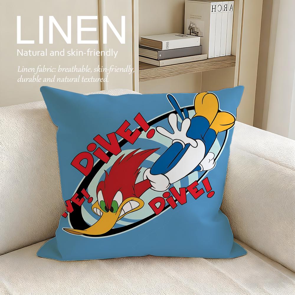 Cartoon Woody Woodpecker Cushion Cover Pillowcase Set Pcs x x Breathable Washable Sofa Cushion Cover