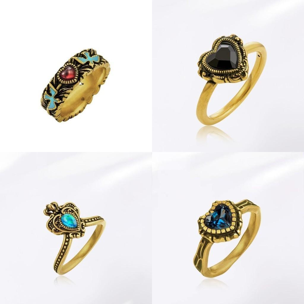 Vintage Antique Gold Geometric Adjustable Ring For Women With Stunning Zircon Stones