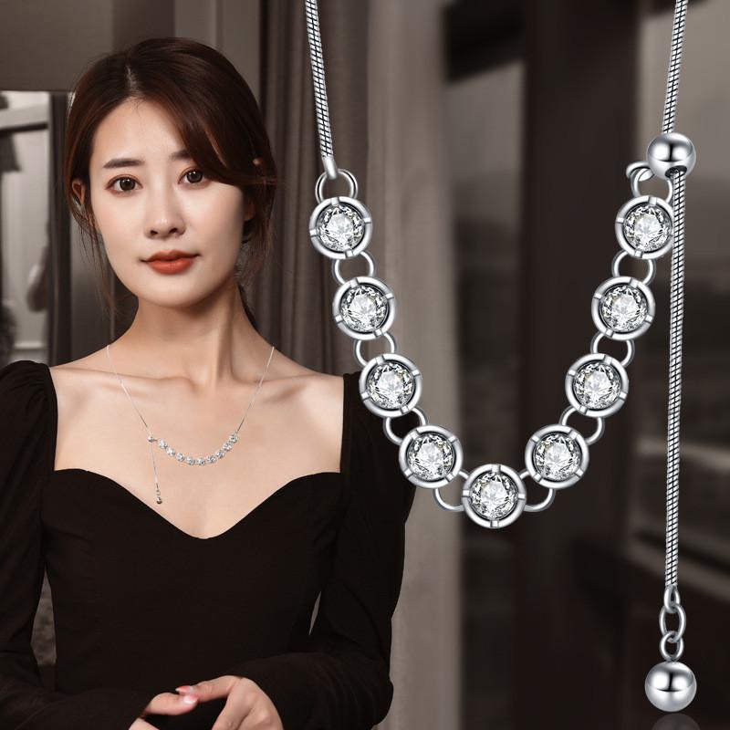 Inspired Ins Unique Titanium Steel Necklace With Dazzling Zircon Detail For Womens Fashion