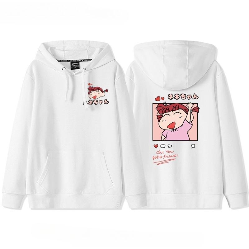 Neuer Crayon Shin-chan Couple Pullover Herbst und Winter Pullover mit Kapuze Kordelzug Pullover Damen Ins Trend Locker Kapuzenjacke