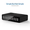 60W USB Charger Station 10 Port Desktop USB Fast Charger for Smart USB Charger for Multiple Devices Smart Phone Tablet Laptop