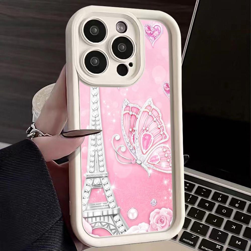 Angel Eye Soft TPU Phone Case for Samsung A05 A04 A10 A30 A13 A23 A53 A14 A24 A34 A54 A15 A25 A35 A55 S20 S23 FE S24 Ultra Ae62 Butterfly Eiffel Tower