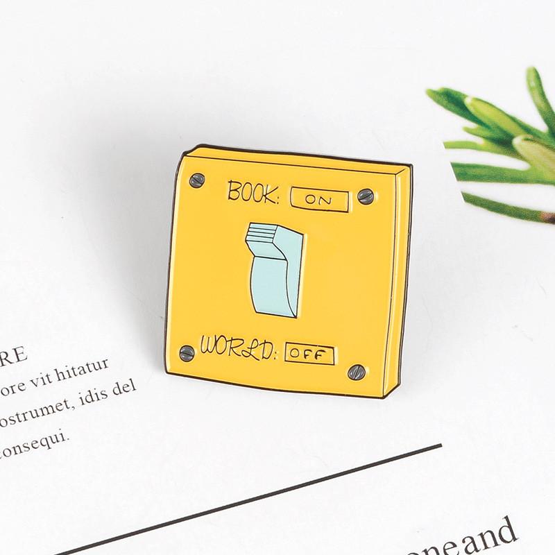 Geometric Creative Yellow Cartoon Switch Socket Brooch For Unique Accessories Style