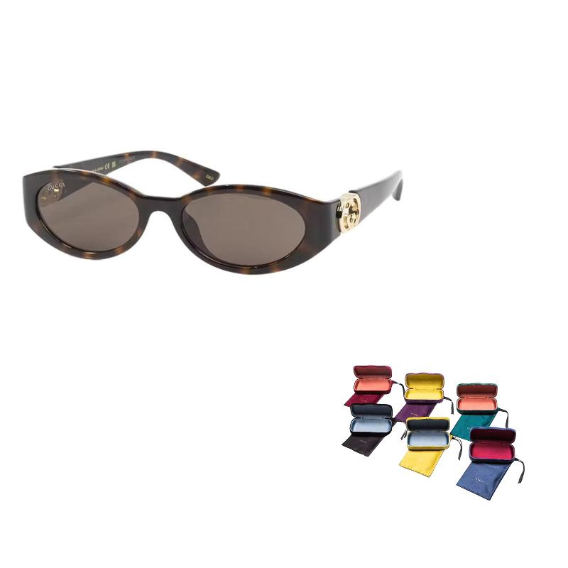 

GUCCI Eyewear Oval Frame Sunglasses Men s Tortoiseshell 56