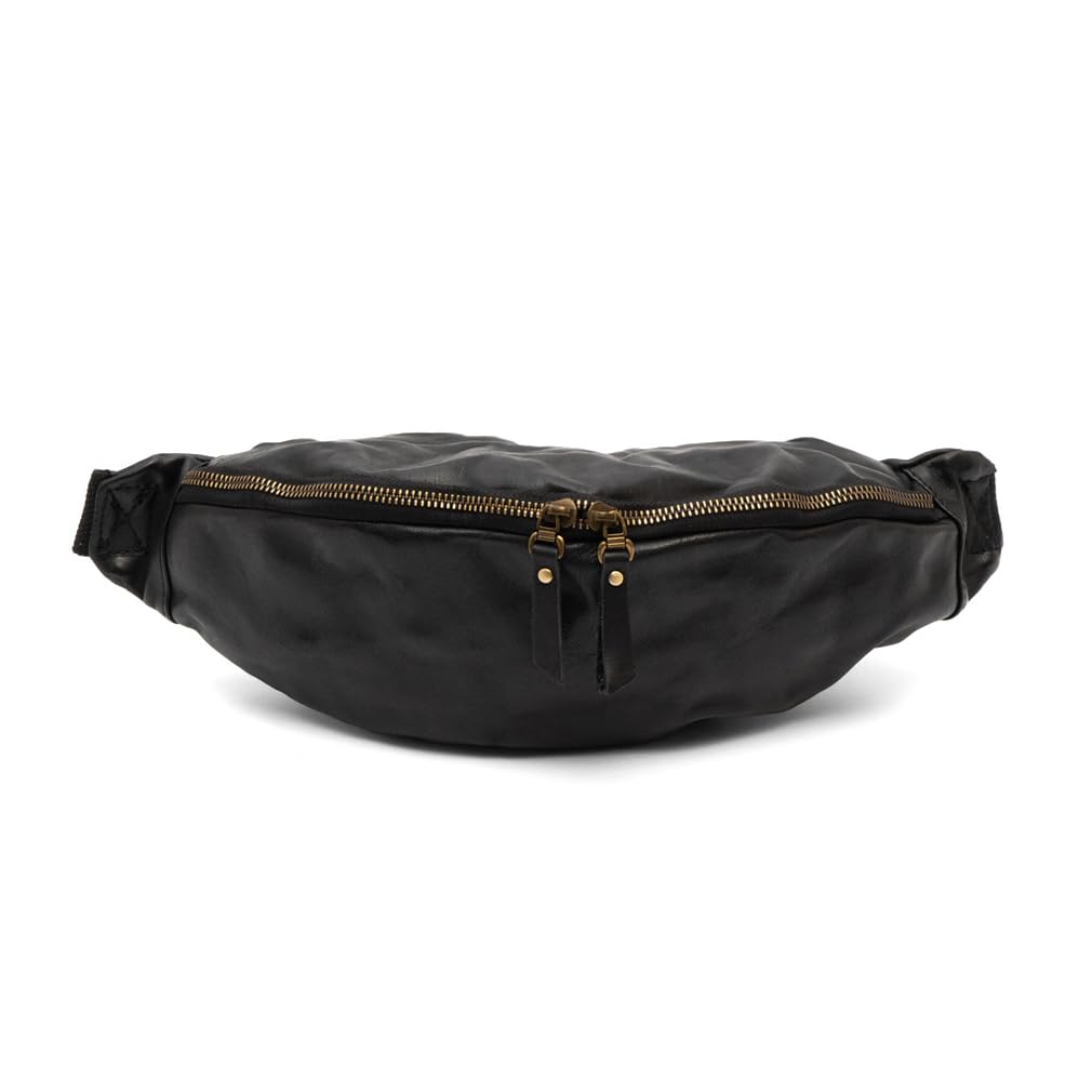 VITAFELICE Men's Vintage Leather 2-Way Body Bag (NSB-30376N) (Black)