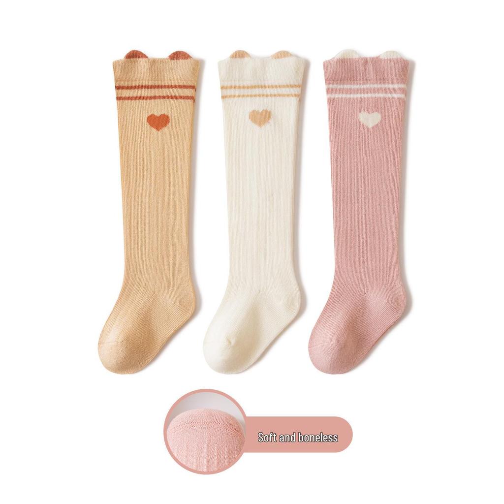 Infant Knee-High Cartoon Socks: Pure Class A Cotton, Non-Binding, Perfect for Spring, Autumn & Winter