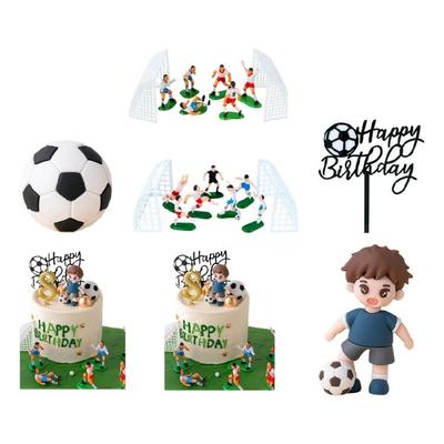 Boys Birthday Party Cake Toppers Football Inspired Decorations Durable Food Safe Plastic Materials Display Ornament