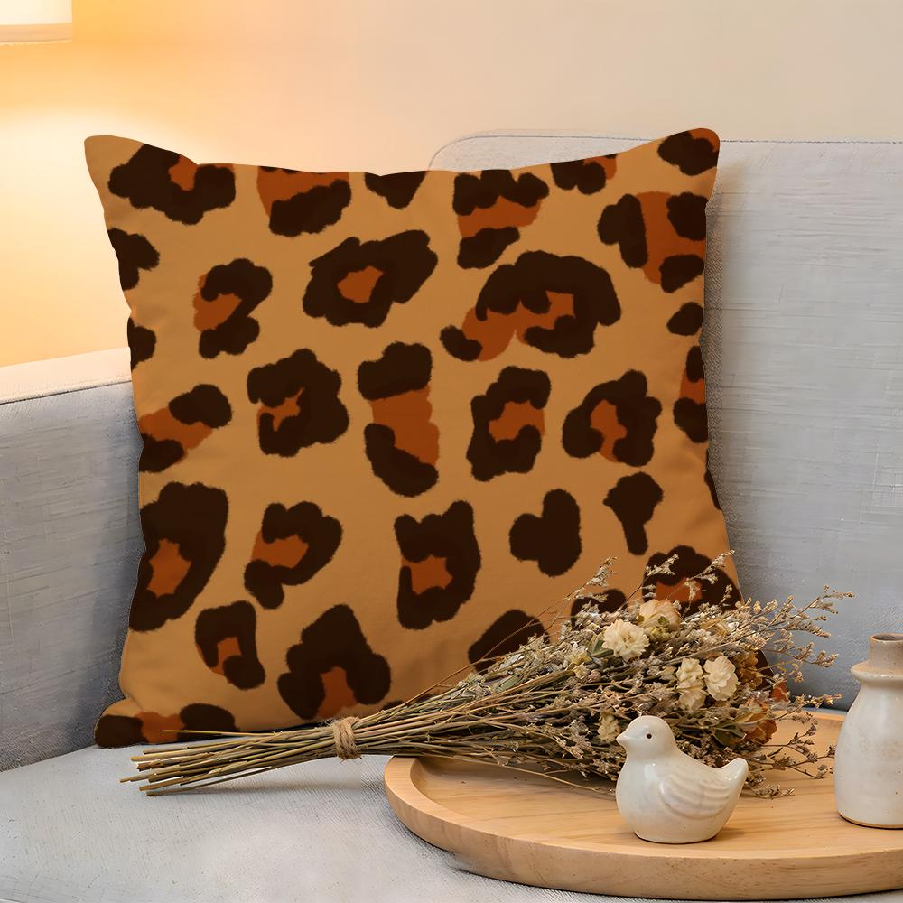 Cushion Cover  Linen  SkinFriendly Soft Decorative Case for Sofa Home Decor Classic leopard Print Pillow cover