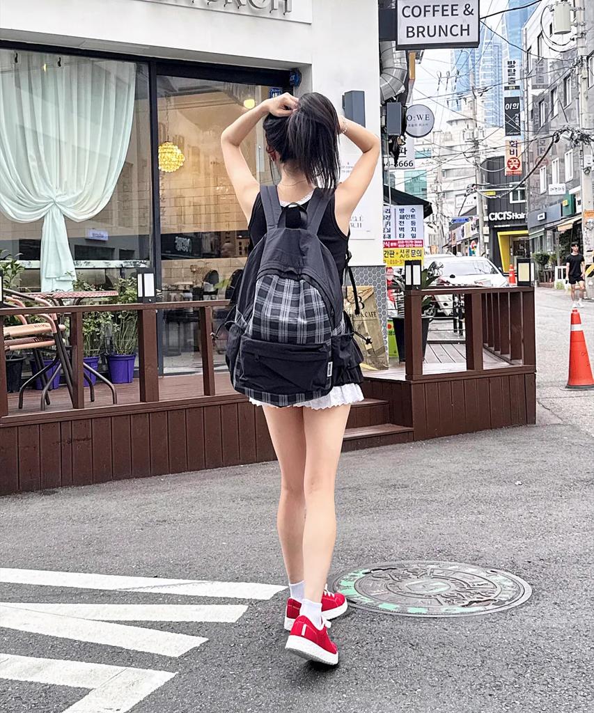 Bubilian Checkered Backpack_Brown