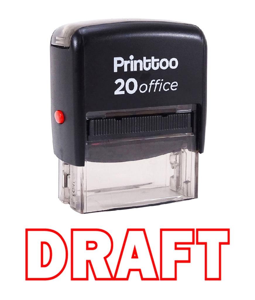 Printtoo Rubber Stamp Office Stationary DRAFT Self Inking Custom Stamp-Black