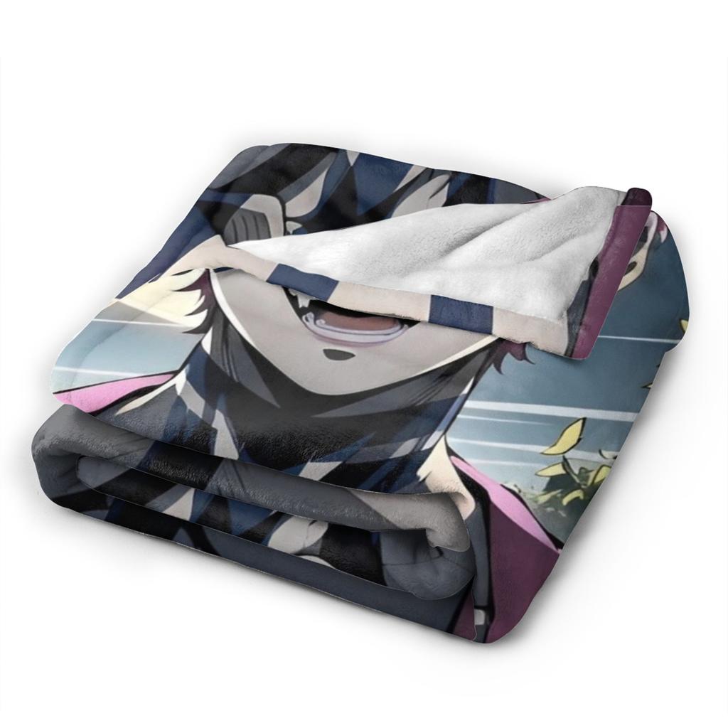 Akaza Blankets Fleece Anime Kimetsu No Yaiba Super Warm Throw Blanket for Outdoor Travel Bedroom Quilt