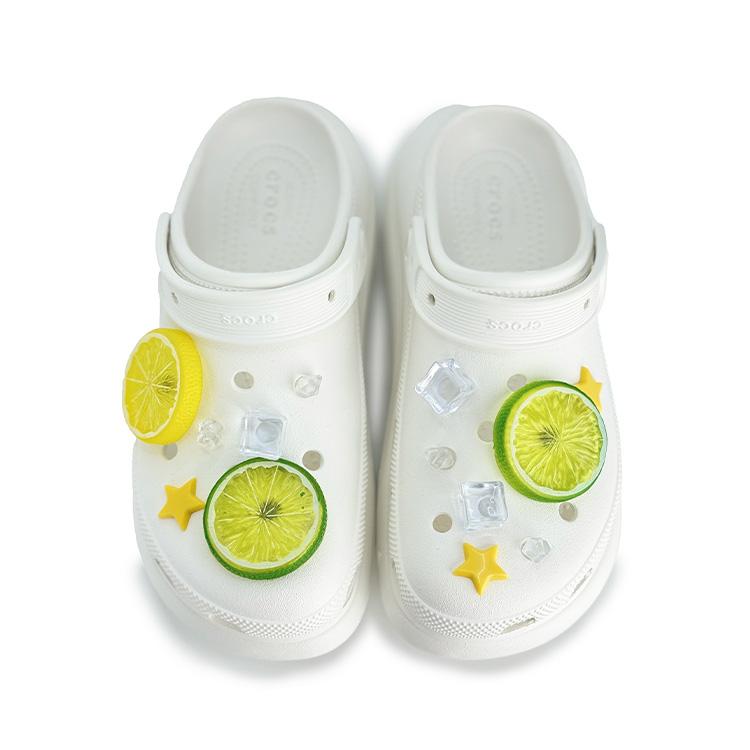 Crocs Crush Clog EVA Lemon Ice Cube Fruit Accessories Cute and Fresh Hole Shoes Women's Chartreuse Green