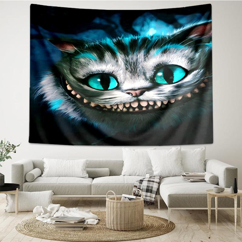 wonderland Smile Cat Tapestry Hanging for Bedroom,Livingroom, Playroom,Decor Art Room Wall Tapestry Holiday and Birthday Gifts