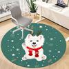 1PC Christmas Pup Office Round Area Rug,  Mat Suitable ForOffice, Under Office Chairs Bedroom Living Room Home Decor, Room Deco