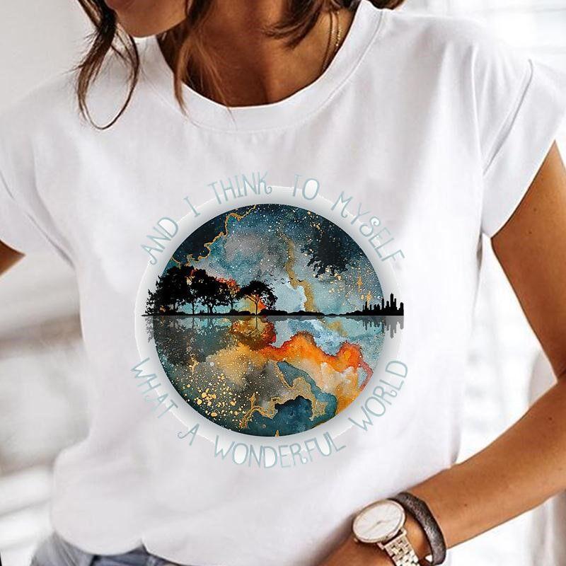 Summer Bee Animal Cartoon Cute Round Neck Pure Cotton Printed Unisexs and Womens Short Sleeved New Personalized Casual Tshirt