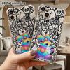 Phone Case: 2D Flat Suitable for iPhone 18 17 16 15 14 13 Pro, Transparent Four Corner Protective Case, Glitter Rabbit, Christmas and Halloween Gift