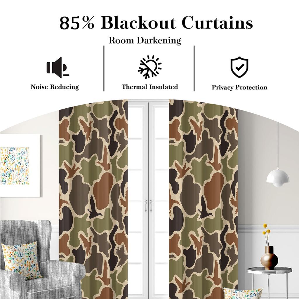 Camouflage Pattern Curtains for Bedroom Living Room Balcony All Season Curtain Adults Bedroom Decoration Window Blackout Curtain