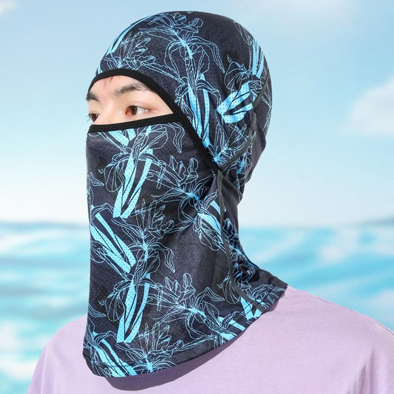 Passamontagna Estivo Fresco Seta Ghiaccio Moto Collo Ciclismo Casco Cappuccio Integrale Protezione Solare Anti-Uv Sport Copertura Viso Cappello