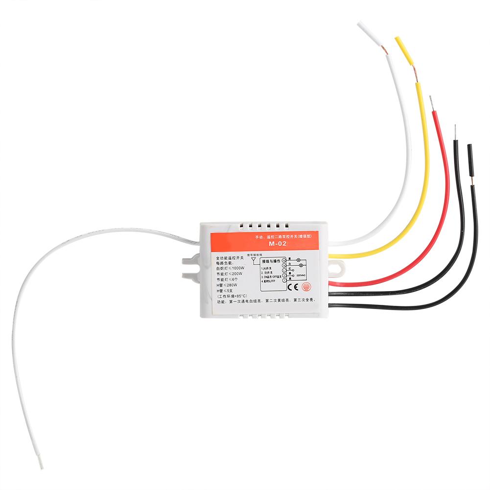 220V Light Lamp Controller Receiver Transmitter Wireless Remote Control Switch System 2 Channel
