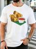 Unisex Cotton Tee Cartoon Spring Rolls Chili Dipping Sauce Graphic Short Sleeve Tshirt For Asian Food Fans Daily Casual Street Top