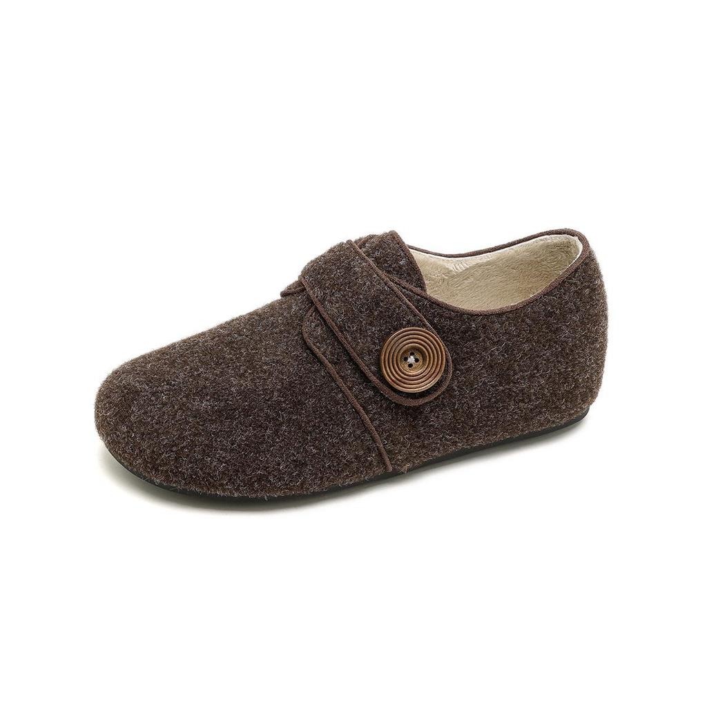 Sapatos de Lã Femininos com Estampa de Leopardo e Forro de Lã - Quentinhos para Outono/Inverno com Velcro, Sola que Aumenta a Altura e Interior Peludo