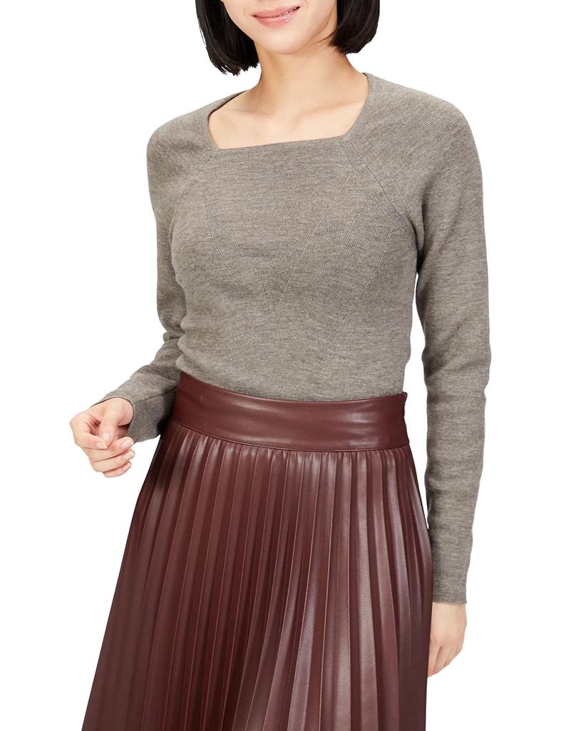 Double Standard Clothing Rib Knit Top Size 38 Sov. 0509-020-223 Women's Gray,