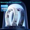 2024 nyaki ventilátor 6000 mAh Mini USB digitális kijelző, újratölthető hordozható ventilátor Erőteljes, gyors léghűtéses lapát nélküli mobil ventilátor kültéri hűtő
