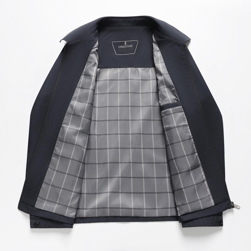 Men's Milk Silk Windproof Jacket - Spring/Autumn Business Casual, Non-Iron, Anti-Wrinkle, Soft Lapel Outerwear