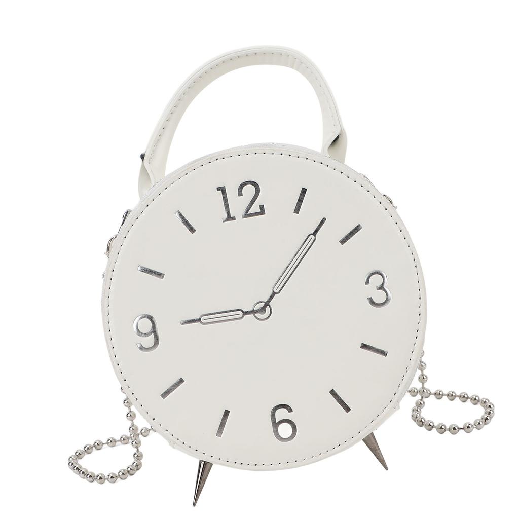 Schultertasche für Damen PU-Leder Wasserdicht Moderne Uhr Handtasche Kleine Handy-Geldbörse mit 2-Wege-Riemen für den täglichen Gebrauch
