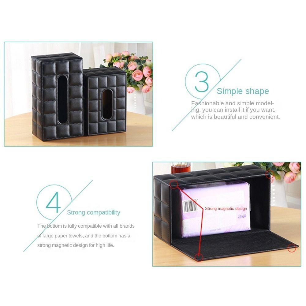 Leather Tissue Storage Box Large Capacity Modern Napkin Holder Paper Container  Living Room