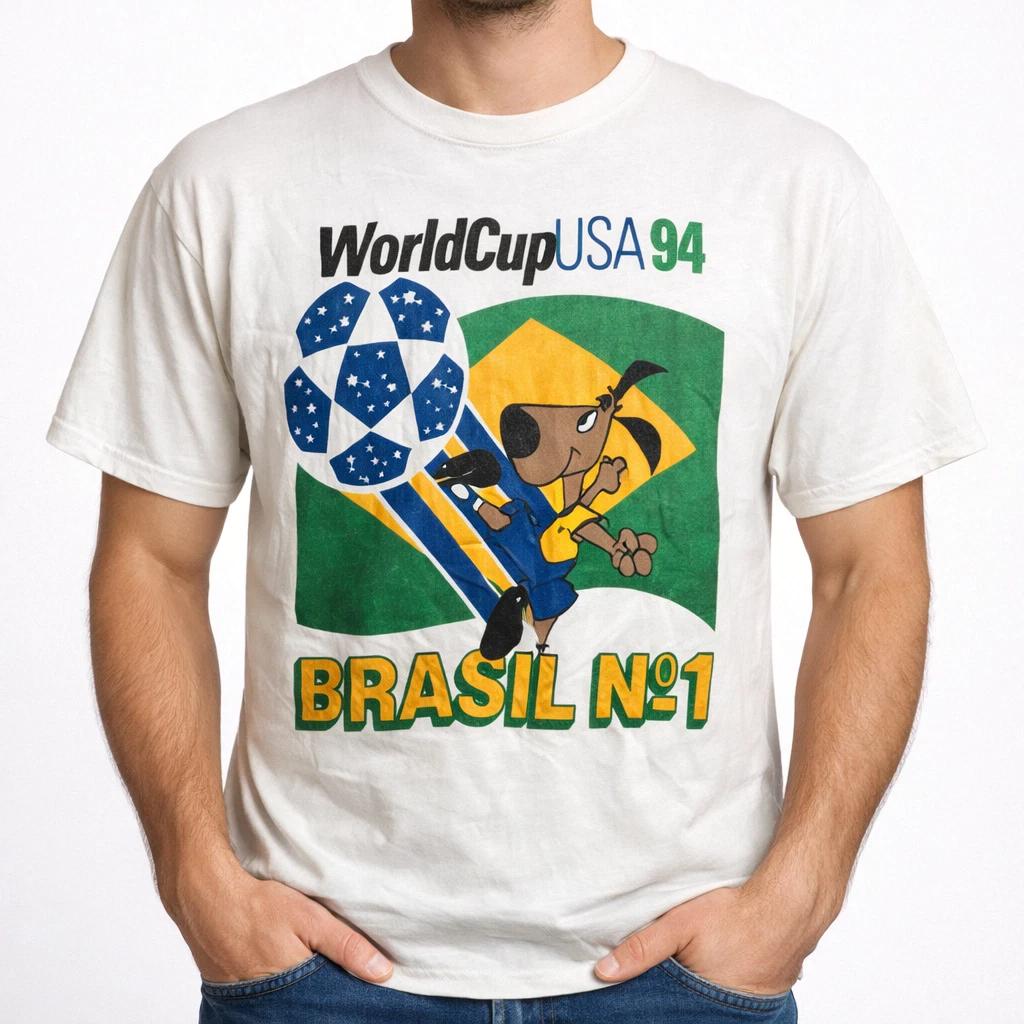 Vintage 90s Soccer Graphic T-Shirt White Retro Sports Fan Tee Unisex S-3XL XXXXL
