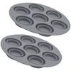 Air Fryers Compatible Silicone Muffin Mould Flexible Silicone Muffin Making Tray 7 Hole Nonstick Baking Molds