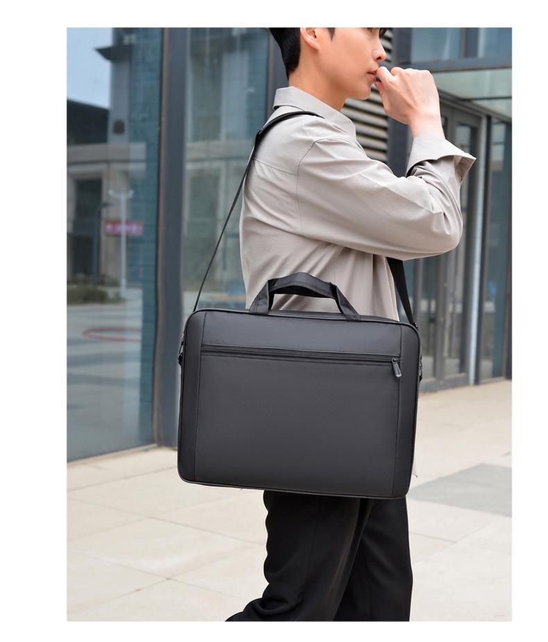 Men's Large Capacity Crossbody Business Briefcase with Shoulder Strap for 15.6" Laptops, Customizable Logo