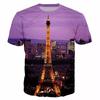 Novelty France Paris Eiffel Tower 3D Graphic Tees Y2k Men Women Short Sleeve Street Tshirt Kids Casual Oversized Tops Clothing