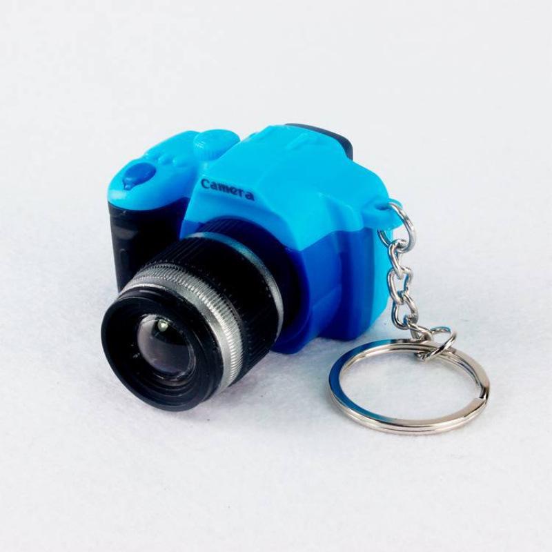 Creative SLR Camera Keychain with LED Light and Sound Pendant Toy