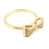 Gold Plated Ring 'Romantic Knot' Golden White - 13x5 Mm
