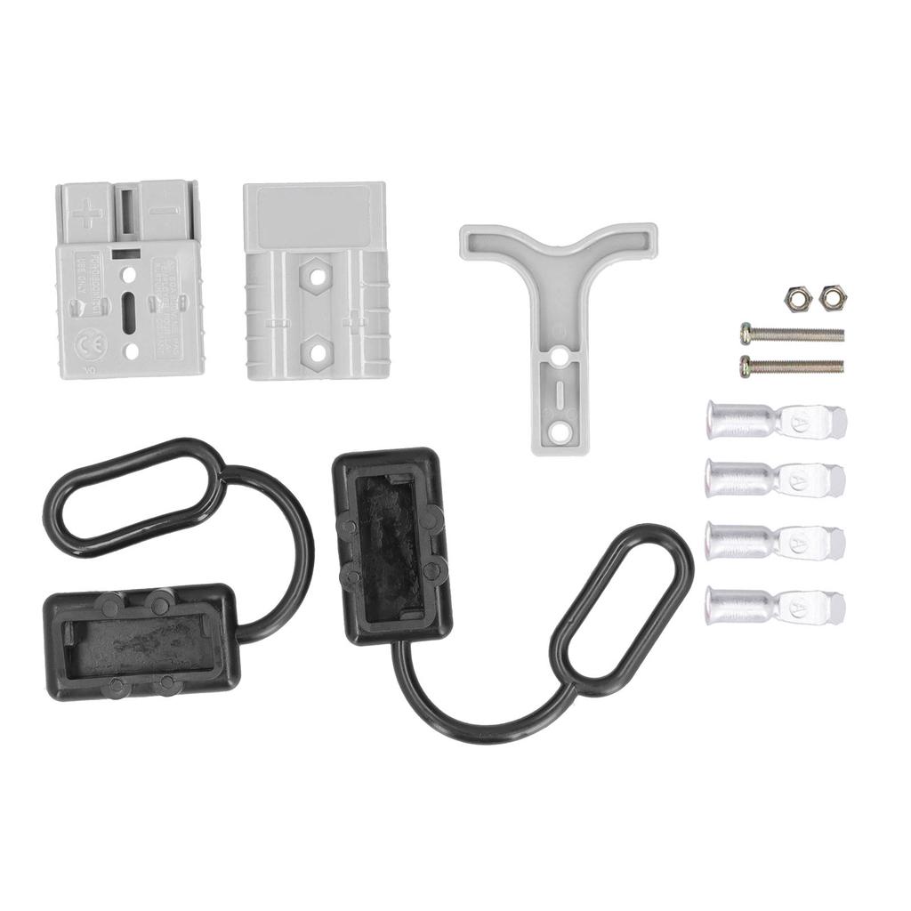 Battery Quick Connect Disconnect Electrical Plug for Recovery Winch with Handle 50A 12‑36VDCGrey