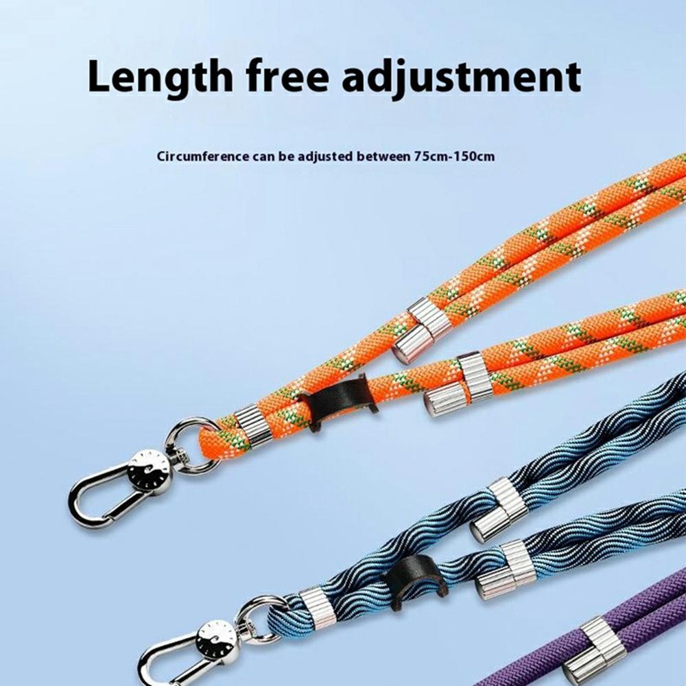 8mm Adjustable Nylon Phone Lanyard with Dual Direction Clips,Zinc Alloy Buckle Crossbody Neck Strap