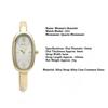 Lightweight Luxury Bracelet Watch Gold/Silver Oval Dial Wristwatch Roman Dial Elegant Quartz Watch for Women