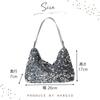 Harugio Sequin Sparkly Bag, Party Bag, Wedding Shoulder Bag, Handbag, Small Pouch, Stylish and Cute, Perfect for Everyday Use, Yukata, Dresses, and
