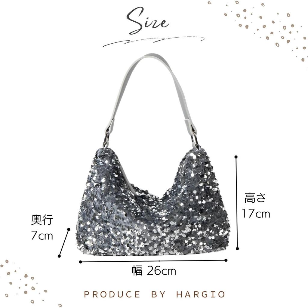Harugio Sequin Sparkly Bag, Party Bag, Wedding Shoulder Bag, Handbag, Small Pouch, Stylish and Cute, Perfect for Everyday Use, Yukata, Dresses, and