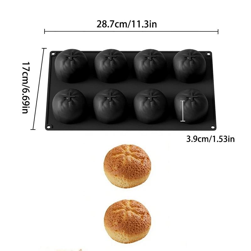 

8 Cavity Tangerine Shape Cake Silicone Mold Tangerine Baking Mousse Mould French Dessert Mousse Mold чёрный