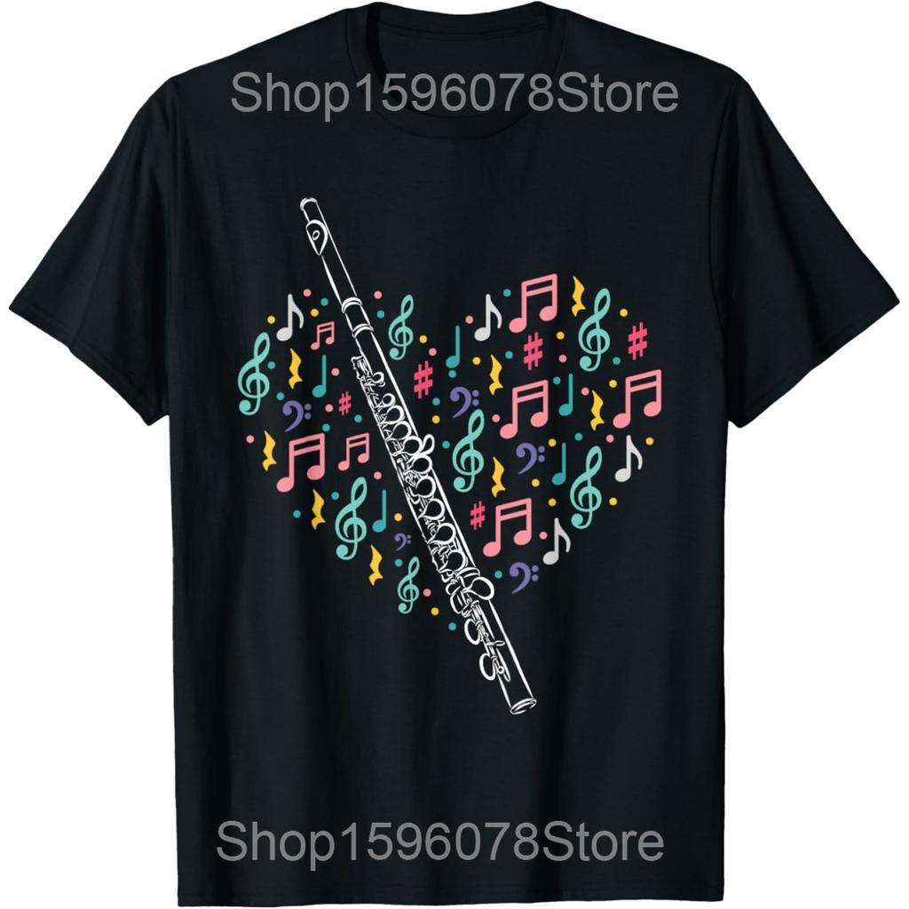 Funny Musical Instrument Flute Player Gift T Shirts Men Cotton Humor Streetwear Tee Shirt Short Sleeve Unisex Loose Clothing