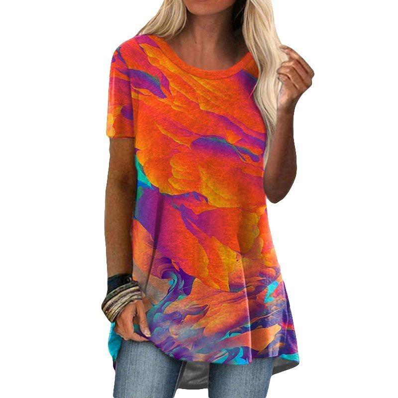

Flower Horse Butterfly 3D Print T-Shirts Women O-Neck Short Sleeve T Shirt Street Tees Oversized Tunic Y2K Tops Female Clothing XL