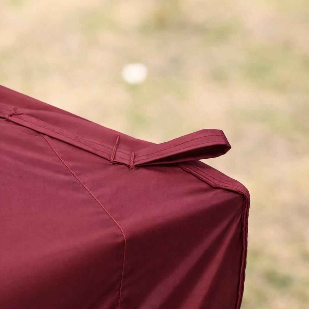 Folding Gazebo 3 x 3 m, waterproof, winter-proof, with 4 side walls, 4 sand bags, UV protection 50+, garden, party, camping, steel frame (Burgundy)