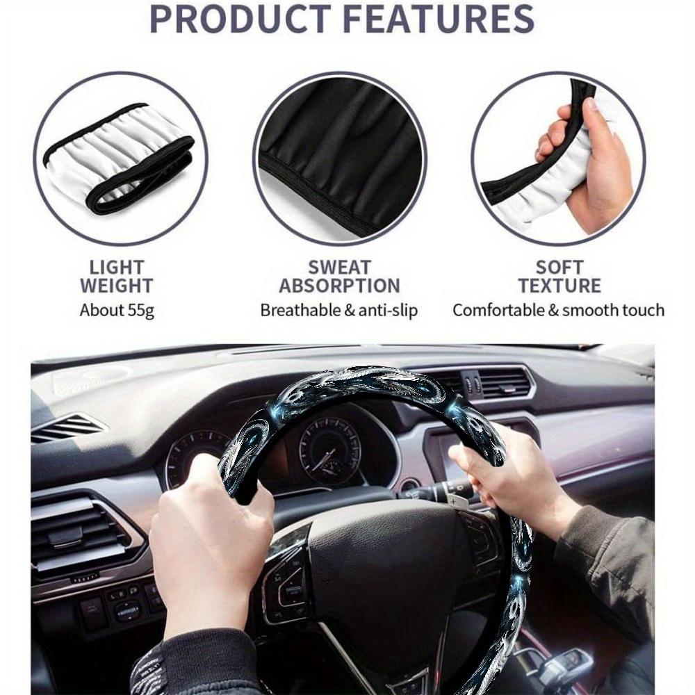 Dragon Duel Steering Wheel Covers Anti Slip Elasticity Car Accessories Steering Wheel Protector Universal 15 Inch for Cars SUV