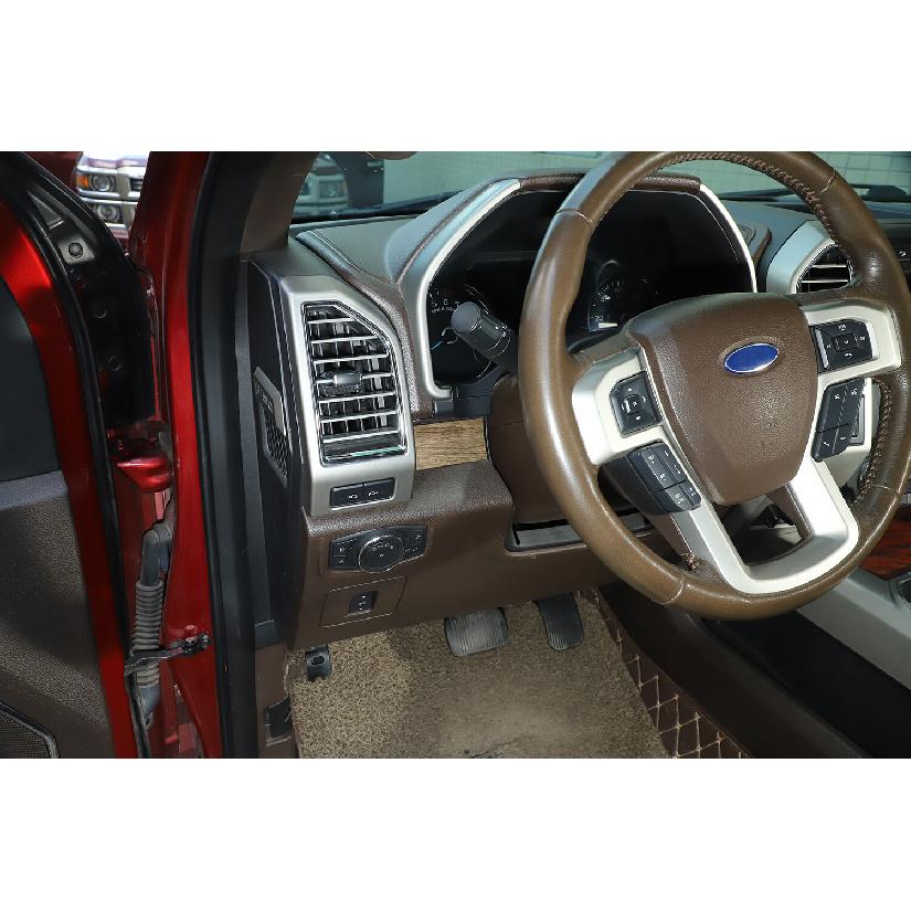 Wood Grain Central Control Decor Strips Trim For Ford F150 2015- Low Version